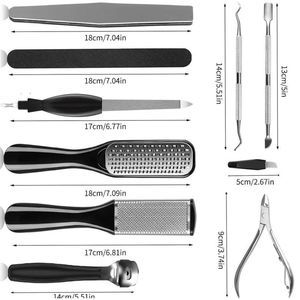 26 in 1 Stainless Steel Foot Care Kit Foot Rasp Dead Skin Remover Pedicure Kit,F
